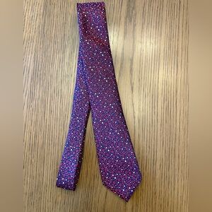 100% Silk Point Zero Navy & Red Polka Dot Tie